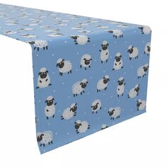 Дорожка для стола, 100 % хлопок, 16x108 дюймов Little Sheep Blue Fabric Textile Products