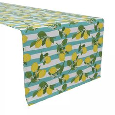 Дорожка для стола, 100 % хлопок, 16x90 дюймов, полоска в виде ветвей лимона. Fabric Textile Products