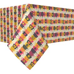 Прямоугольная скатерть, 100 % хлопок, 60x120 дюймов, сложенные разноцветные кружки Fabric Textile Products