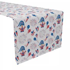 Дорожка для стола, 100 % хлопок, 16x108 дюймов, дизайн с гномами, 4 июля. Fabric Textile Products