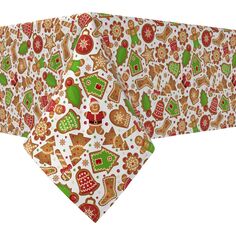 Прямоугольная скатерть, 100 % хлопок, 60х84 дюйма, рождественское печенье. Fabric Textile Products
