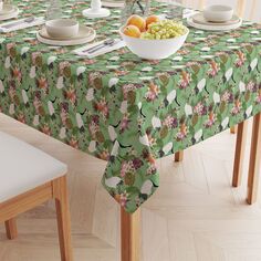 Прямоугольная скатерть, 100 % хлопок, 52x84 дюйма, японский журавль и цветы. Fabric Textile Products