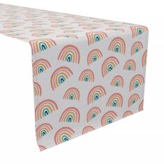 Дорожка для стола, 100 % хлопок, 16x90 дюймов, радуга по всей поверхности Fabric Textile Products