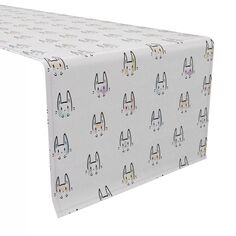 Настольная дорожка, 100 % хлопок, 16x108 дюймов, дизайн с веселым кроликом Fabric Textile Products
