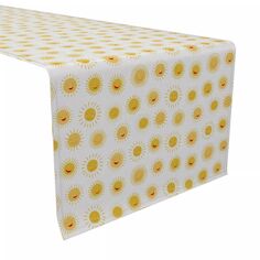 Дорожка для стола, 100 % хлопок, 16x108 дюймов, мультяшные рисунки солнца. Fabric Textile Products