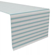 Дорожка для стола, 100 % хлопок, 16x108 дюймов, синяя горизонтальная полоса. Fabric Textile Products