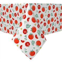 Квадратная скатерть, 100% хлопок, 60x60 дюймов, Summer Tomato Garden. Fabric Textile Products