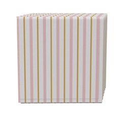 Набор салфеток из 4 шт., 100 % хлопок, 20x20 дюймов, золотые и розовые полосы. Fabric Textile Products