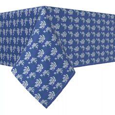 Квадратная скатерть, 100 % полиэстер, 54x54 дюйма, цветы пиона синего оттенка. Fabric Textile Products