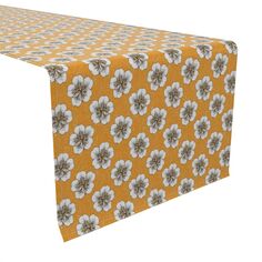 Настольная дорожка, 100 % хлопок, 16x72 дюйма, абрикосовые цветы. Fabric Textile Products