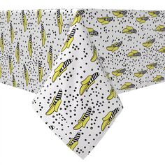 Квадратная скатерть, 100% хлопок, 60x60 дюймов, Modern Banana. Fabric Textile Products