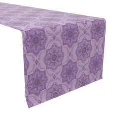 Дорожка для стола, 100 % хлопок, 16x108 дюймов, фиолетовый дамасский узор с узором пейсли. Fabric Textile Products