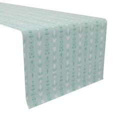 Настольная дорожка, 100 % хлопок, 16x72 дюйма, зеленый однотонный дизайн Fabric Textile Products