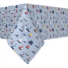 Прямоугольная скатерть, 100% хлопок, 52х104 дюйма Морские парусники Fabric Textile Products