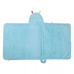 1 шт. мягкое впитывающее коралловое флисовое полотенце с капюшоном для ванной комнаты светло-голубое 53 x 31 дюймов Unique Bargains