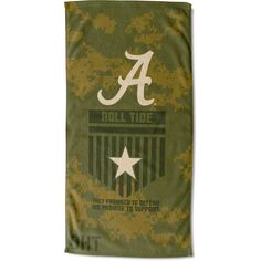 Пляжное полотенце The Northwest Group Alabama Crimson Tide 30 x 60 дюймов OHT с военной признательностью и гордостью Unbranded