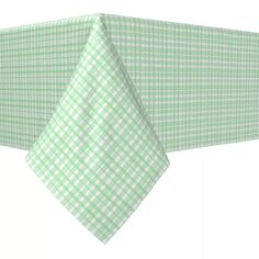 Квадратная скатерть, 100 % хлопок, 52x52 дюйма, винтажная зеленая клетка Fabric Textile Products
