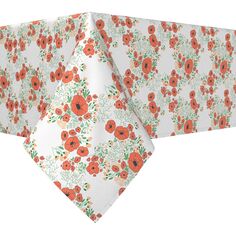 Прямоугольная скатерть, 100 % хлопок, 52x104 дюйма, летний цветочный дизайн. Fabric Textile Products