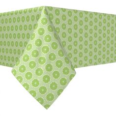 Квадратная скатерть, 100 % хлопок, 52x52 дюйма, салатовый и зеленые полосы. Fabric Textile Products