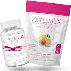 Антивозрастной мультивитаминный комплекс AgelessLX Supplement Capsules with HMB &amp; Strawberry Lemonade Powder, 150 шт