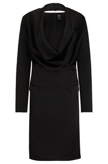 Платье Boss Knee-length Cowl-neck, черный