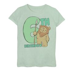 Симпатичная футболка с рисунком эвоков на 6-й день рождения для девочек 7–16 лет Star Wars