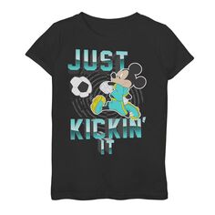 Футбольная футболка Disney&apos;s Mickey Mouse Just Kickin&apos; It для девочек 7–16 лет Disney