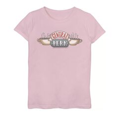 Классическая футболка с логотипом Central Perk для девочек 7–16 лет Friends Licensed Character, розовый