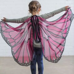 Красочные крылья бабочки HearthSong из полиэстера для детских нарядов, творческих игр HearthSong, розовый