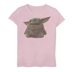 Футболка с рисунком для девочек 7–16 лет, «Звездные войны», «Мандалорец, ребенок, известный как Бэби Йода» Star Wars, розовый