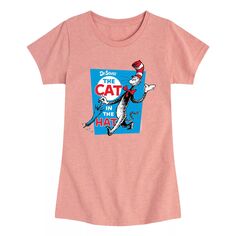Футболка с рисунком «Кот в шляпе» для девочек 7–16 лет «Доктор Сьюз» Licensed Character, розовый