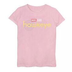 Желтая футболка с графическим логотипом Marvel Hawkeye для девочек 7–16 лет Marvel, розовый