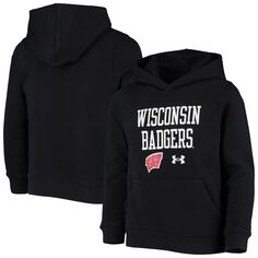 Черный пуловер с капюшоном на весь день Youth Under Armour Wisconsin Badgers Under Armour