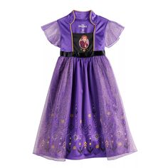Disney&apos;s Frozen 2 Ночная рубашка с изображением Анны для маленьких девочек в стиле фэнтези Disney