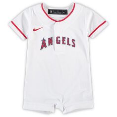 Белый официальный комбинезон из джерси Nike Los Angeles Angels для новорожденных и младенцев Nike