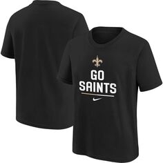 Молодежная черная футболка с надписью Nike New Orleans Saints Team Nike