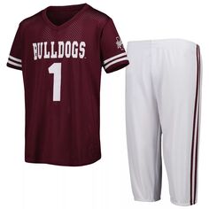 Комплект футбольной футболки и брюк Youth Colosseum Maroon/White Mississippi State Bulldogs Colosseum