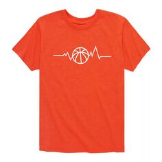 Баскетбольная футболка с рисунком Ekg Line для мальчиков 8–20 лет Licensed Character, оранжевый