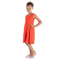Плиссированное вечернее платье без рукавов для девочек 247 Comfort Kids, оранжевый
