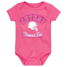 Розовый костюм для новорожденных и младенцев Cleveland Browns Cute Fan Bodysuit Outerstuff