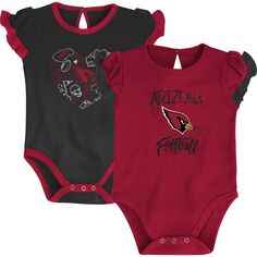 Комплект боди из двух частей для новорожденных и младенцев Cardinal/Black Arizona Cardinals Too Much Love Outerstuff