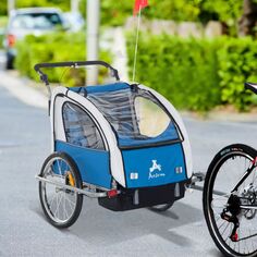 Aosom Elite 360 ​​Swivel 2 в 1 двойной детский двухколесный велосипедный грузовой прицеп и беговая дорожка с 2 ремнями зеленого цвета Aosom, оранжевый