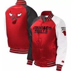 Университетская куртка с длинными кнопками реглан Red Chicago Bulls Youth Starter Starter