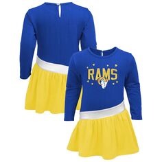 Трикотажное платье Los Angeles Rams Heart to Heart для девочек-младенцев Royal/Gold Outerstuff