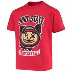 Футболка с символом «Чемпион среди молодежи» Scarlet Ohio State Buckeyes Strong Mascot Champion