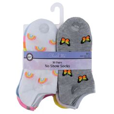 Комплект из 20 носков для девочек Charlotte Rainbow Butterfly No Show Charlotte