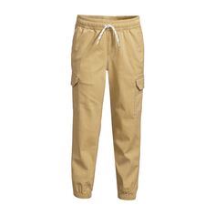 Спортивные брюки-карго Lands&apos; End Iron для мальчиков 8–20 лет цвета: обычный и хаски Lands&apos; End, светло-бежевый
