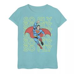 Футболка с надписью DC Comics Superman So Fly для девочек 7–16 лет DC Comics