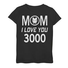 Футболка с надписью «Marvel Iron Man Mom I Love You 3000» для девочек 7–16 лет ко Дню матери Marvel