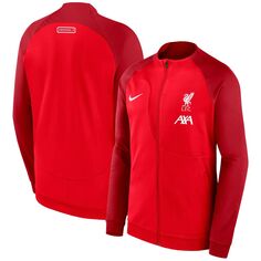 Молодежная куртка Nike Red Liverpool 2023/24 Academy Pro Anthem Raglan Performance с молнией во всю длину Nike
